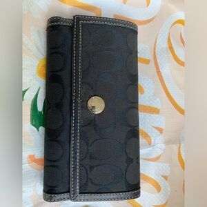Versatile Coach Trifold Wallet with Removeable Checkbook holder